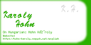 karoly hohn business card